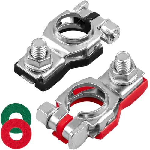 Aikyciu Battery Terminal Connector Top Post Battery Terminals Positive and Negative 1 Pair Corrosion Resistance Universal Car Accessories for SUV Van Motorcycle - Image 1