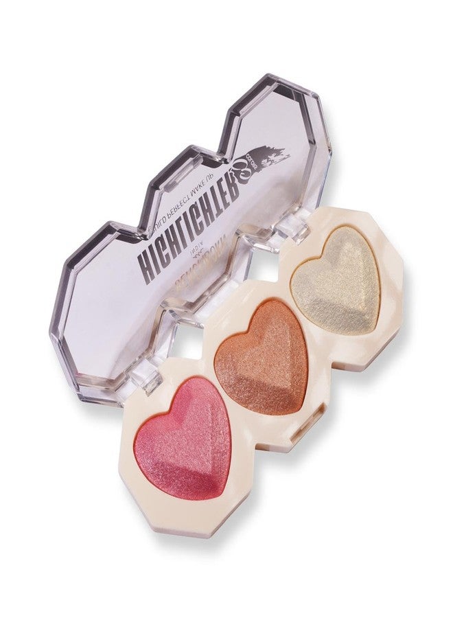 BEACHBORN Heart Shape Highlighter Palette For Makeup | Ultra Blendable & Long Lasting | Blinding Glow (BBI-02-07-SHADE NO.03, 9G) - Image 1