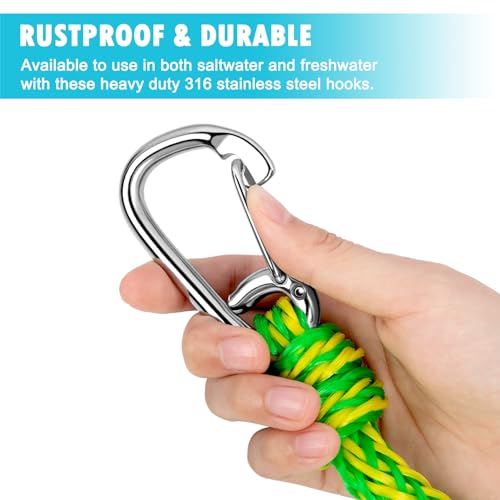 Obcursco 20FT Drift Sock Anchor Rope & Floating Marker Buoy, High Visibility Marine Tether Line with 316 Stainless Steel Clips for Kayak Fishing, Pontoon, Floating Water Mat & Sand Anchor - Image 5