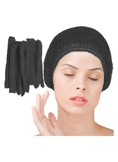 Generic Disposable Bouffant Caps 200 Pieces Hair Net 21 Inch Elastic Head Cover Hair Cover While Working In Food Service And While Sleeping Black  - Image 1