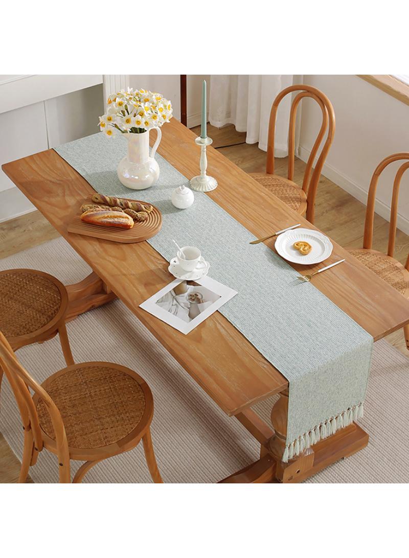 Imitation cotton and linen handmade tassel table flag dining table fabric home tea table runner 33x240cm - Image 3