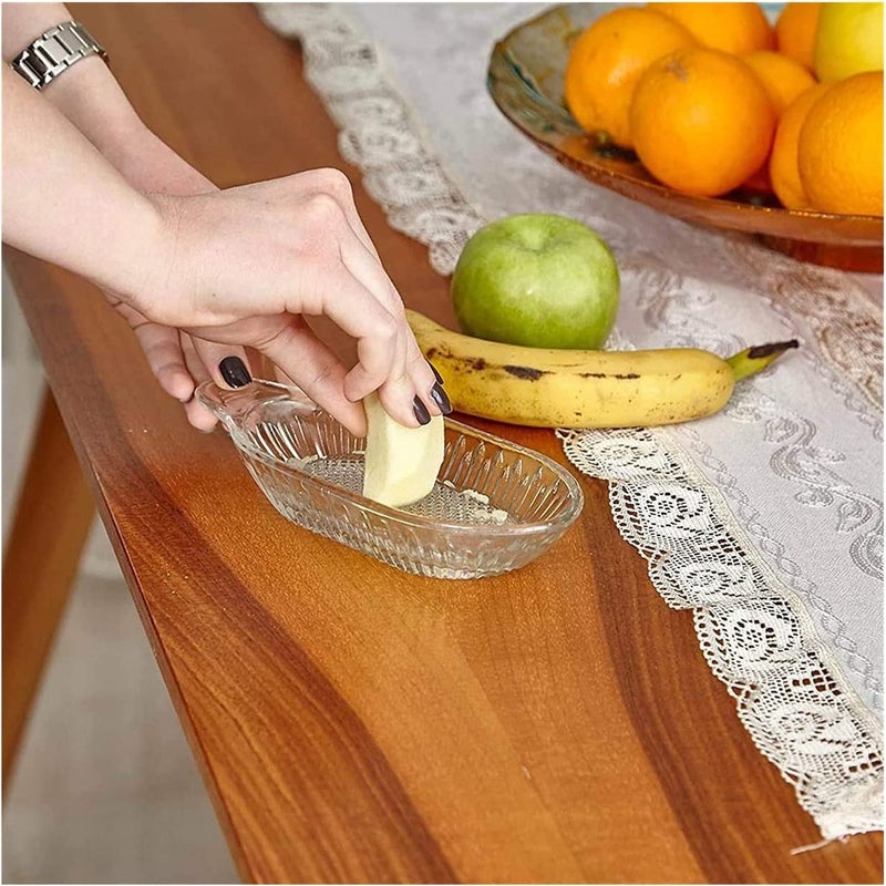 DUHALINE Glass Vegetable Grater for Ginger Garlic Onion Small Glass Food Processor Fruit Grater for Babies Healthy LeadFree Crystal Glass Apple Grater - Image 3