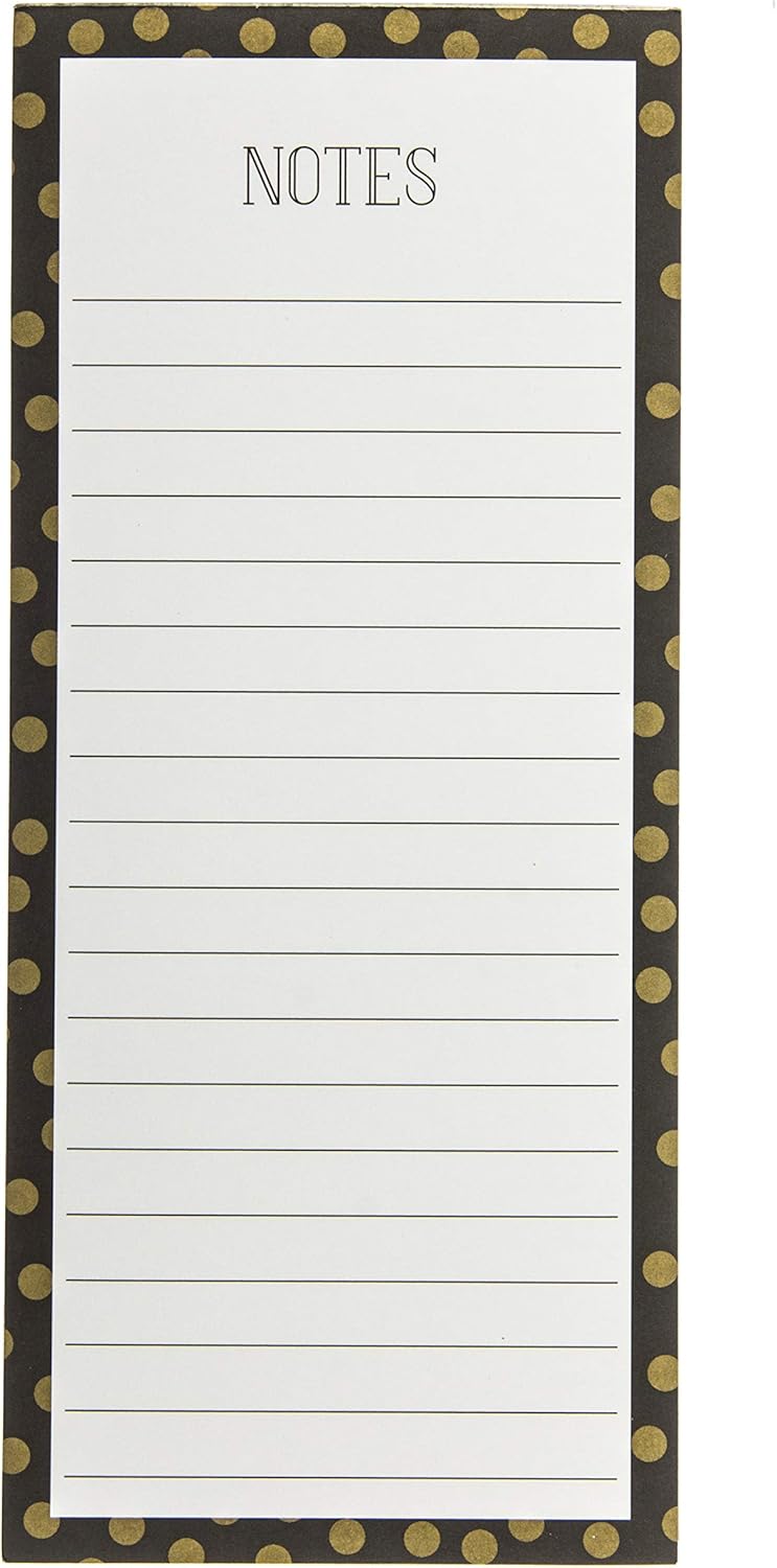Graphique Magnetic Notepad - Gold Dots Grocery and Shopping List - Fun Decorative To-Do List - Perfect House Warming Gifts - 100 Tear off Sheets (4" x 9.25" x .5") - Image 1