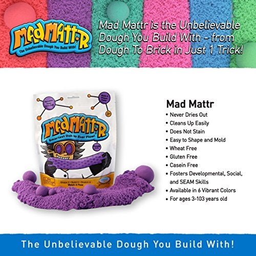 Mad Mattr 10 oz Sensory Dough Pouch Soft Stretchy Play Dough for Kids Never Dries Out MessFree Modeling Clay for Creative Sensory Play Ages 3 and Up Blue - Image 5