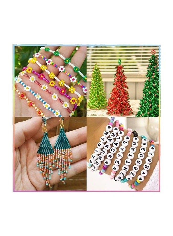 beads for bracelets kit 8000pcs 3mm glass seed beads multi color and 240pcs alphabet letter beads for diy jewelry name bracelets making and crafts - Image 2