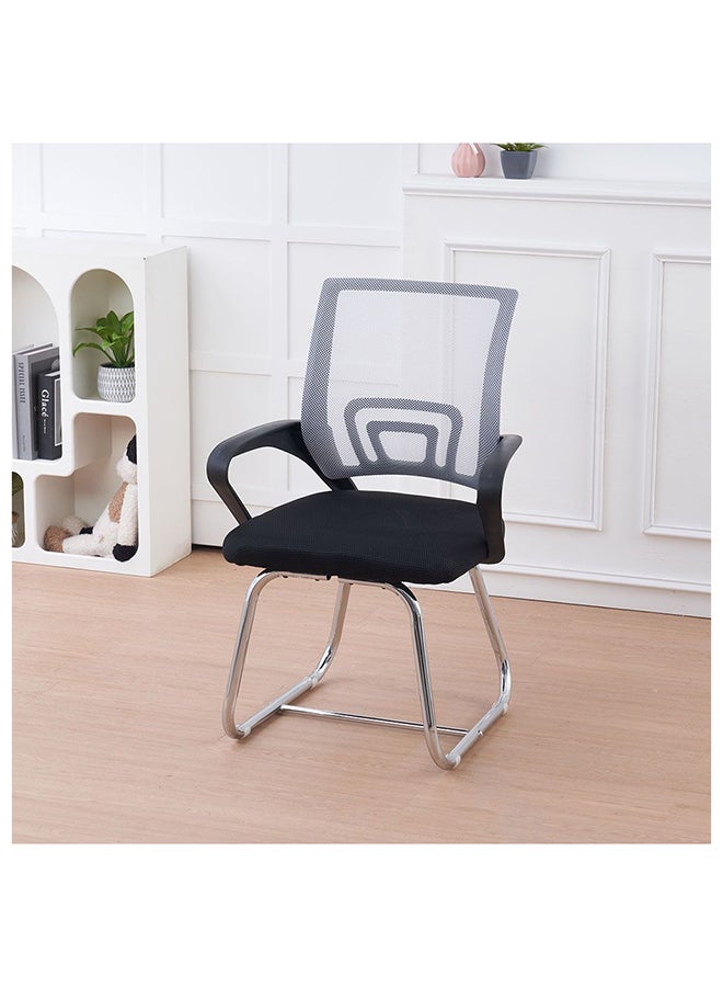 DANUBE HOME كرسي زوار هيرالد - رمادي/أسود | أثاث مكتبي أنيق | كرسي مكتب معدني وقماشي | كرسي زوار مريح بمقعد واحد | تنجيد متين | ضمان لمدة 2 سنة | مثالي للمنزل والمكتب