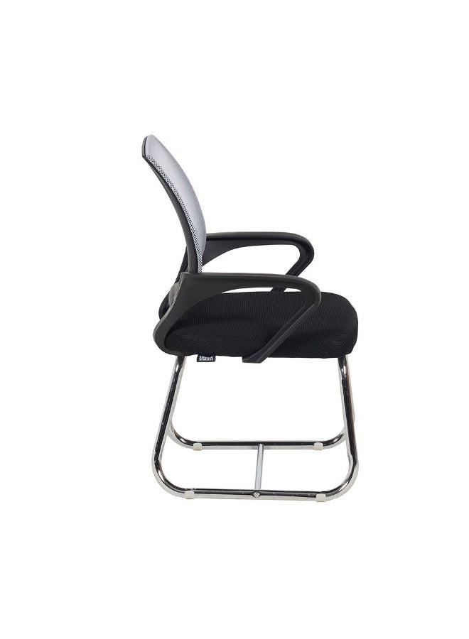 DANUBE HOME Herald Visitor Chair - Grey/Black | Stylish Office Furniture | Metal & Fabric Office Chair | Comfortable 1-Seater Visitor Chair | Durable Upholstery | 2-Year Warranty | Ideal for Home & Office - Image 3