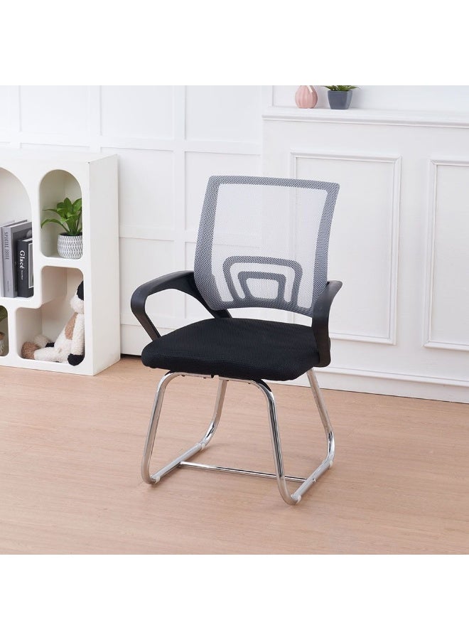 Herald Visitor Chair - Grey/Black | Stylish Office Furniture | Metal & Fabric Office Chair | Comfortable 1-Seater Visitor Chair | Durable Upholstery | 2-Year Warranty | Ideal for Home & Office