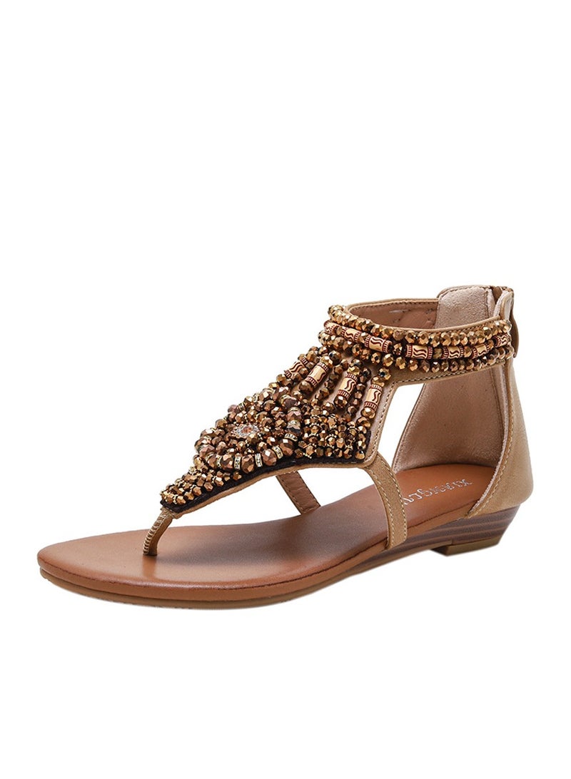 SIKETU 2025 Summer New Vacation Fashion Versatile Slope And Roman Sandals For Women - Image 1