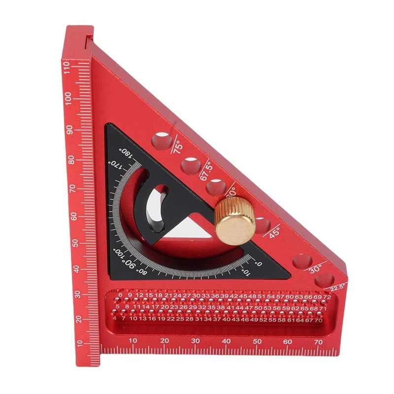 Red Black 3D Multi Angle Measuring Ruler High Hardness Anodized Aluminum Alloy Woodworking Square Tool - Image 4
