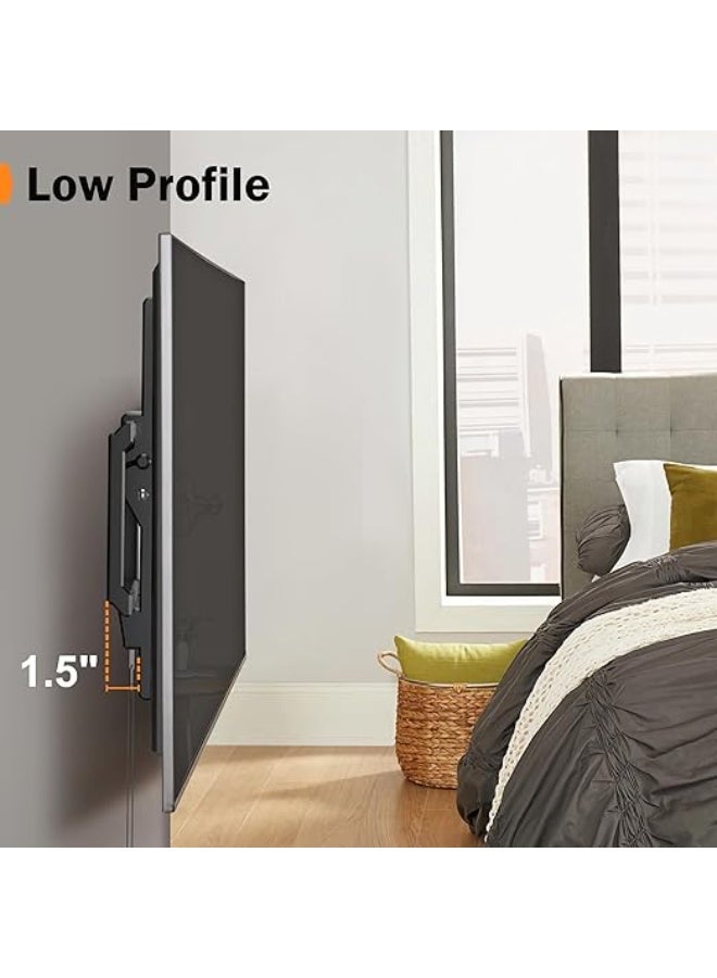 Universal Tilt TV Wall Mount – Fits 37 to 85 Inch Flat or Curved TVs – Low Profile – Supports up to 75kg – Max VESA 600x400mm – Black - Image 2