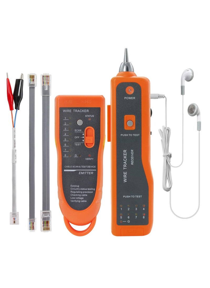 FC-6S Ethernet Cable Tracker LAN Network Cables Tester Multifunction Line Finder Measure for CAT5 CAT6 RJ45 RJ11 with Network Maintenance Collage Telephone Line Test Earphones for Cable Collage  - Image 1