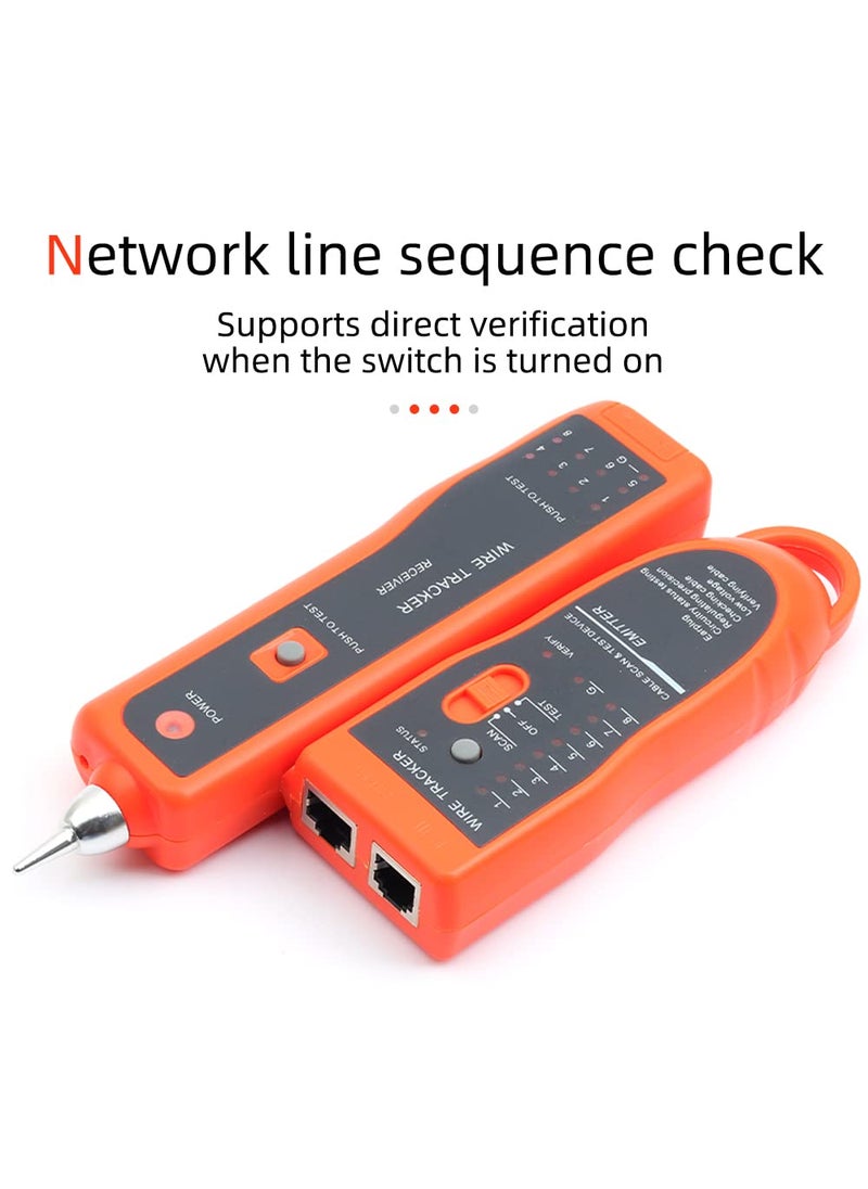 FC-6S Ethernet Cable Tracker LAN Network Cables Tester Multifunction Line Finder Measure for CAT5 CAT6 RJ45 RJ11 with Network Maintenance Collage Telephone Line Test Earphones for Cable Collage  - Image 4