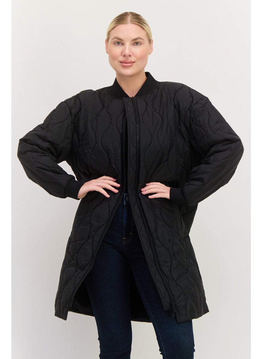 HUGO by Hugo Boss Women Quilted Parker Jacket, Black  - Image 1