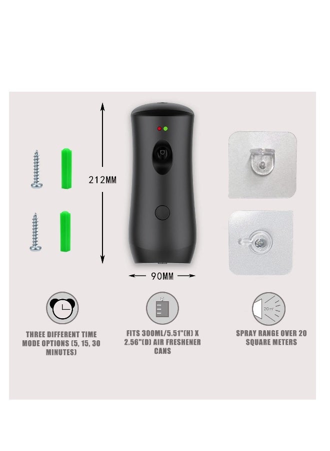 Generic "Automatic Air Freshener Dispenser Adjustable Aroma Spray Machine Free Stand or Wall Mounted for Bedrooms, Bathrooms Offices Airports Hotels Commercial Places (Black) Battery Not Included"  - Image 3