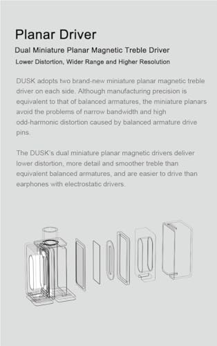 Moondrop سماعات Moondrop x Crinacle Dusk IEMs 2DD+2BA+2Planar مع موصل 0.78 2 دبوس 3.5mm/USB-C - Image 5
