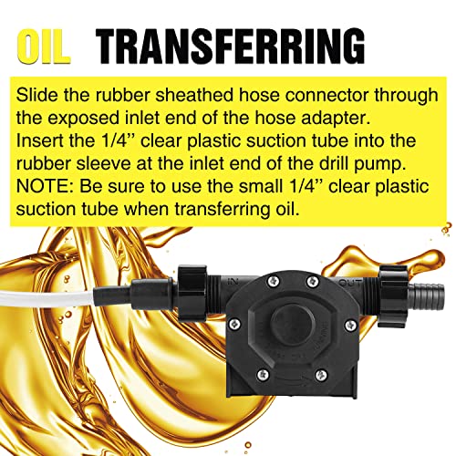 TRUPOW Self-Priming Mini Hand Water Transfer Drill Pump Kit with Water Hose & Oil Hose for Home Water Oil Fluid Transfer - Image 4