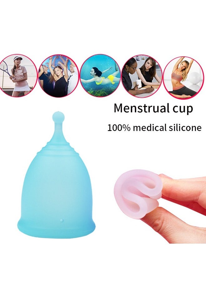 Generic - Soft Menstrual Cup Super Soft and Flexible, Reusable Silicone Foldable Sterilizing Cup, Wear for 12 Hours, Easy to Clean Tampon and Pad Alternative 1 Small and 1 Large - Image 1