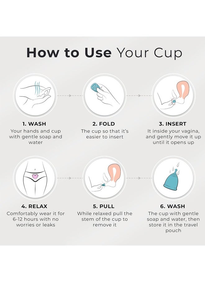 Generic - Soft Menstrual Cup Super Soft and Flexible, Reusable Silicone Foldable Sterilizing Cup, Wear for 12 Hours, Easy to Clean Tampon and Pad Alternative 1 Small and 1 Large - Image 1