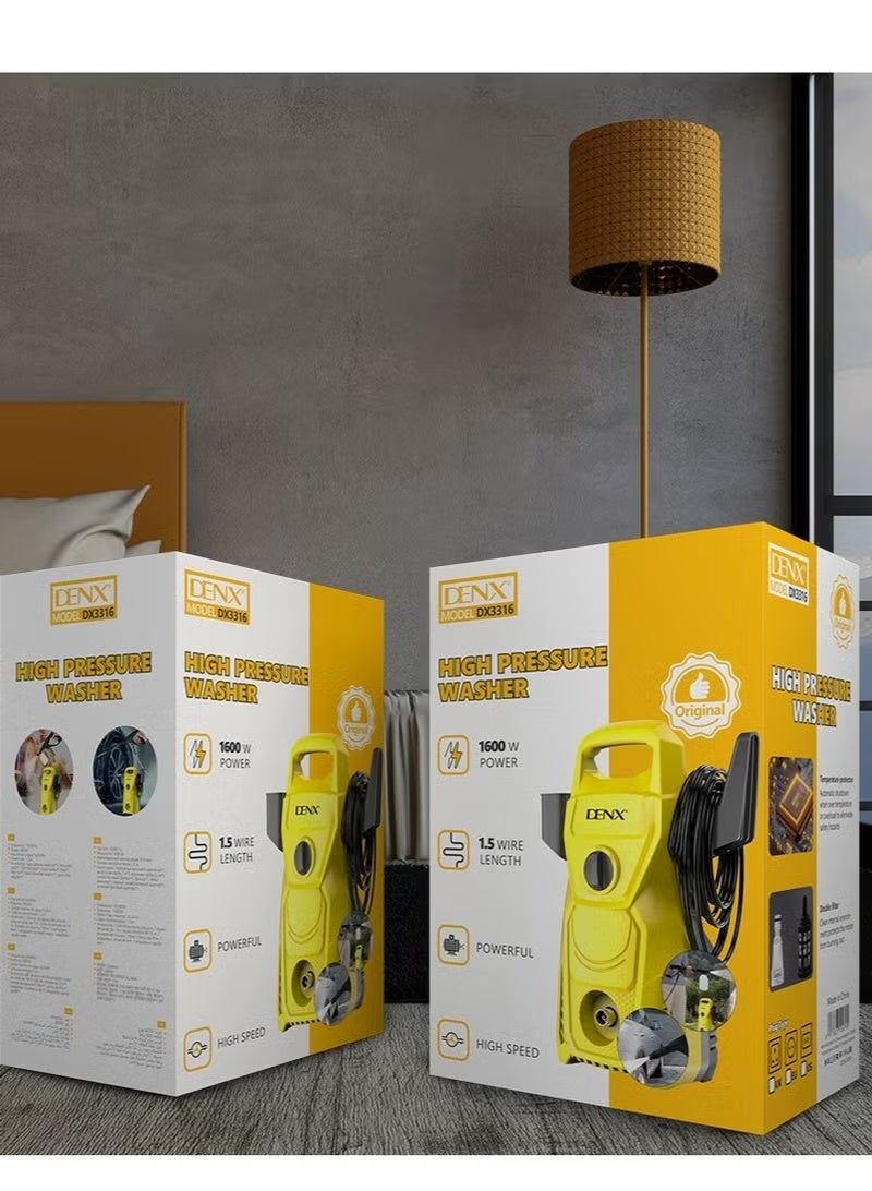 دينكس غسالة سيارات عالية الضغط بقوة 1800 واط مع زجاجة رغوية ومسدس رش وخراطيم وفوهات لتنظيف المنزل بضمان لمدة عام واحد - Image 5