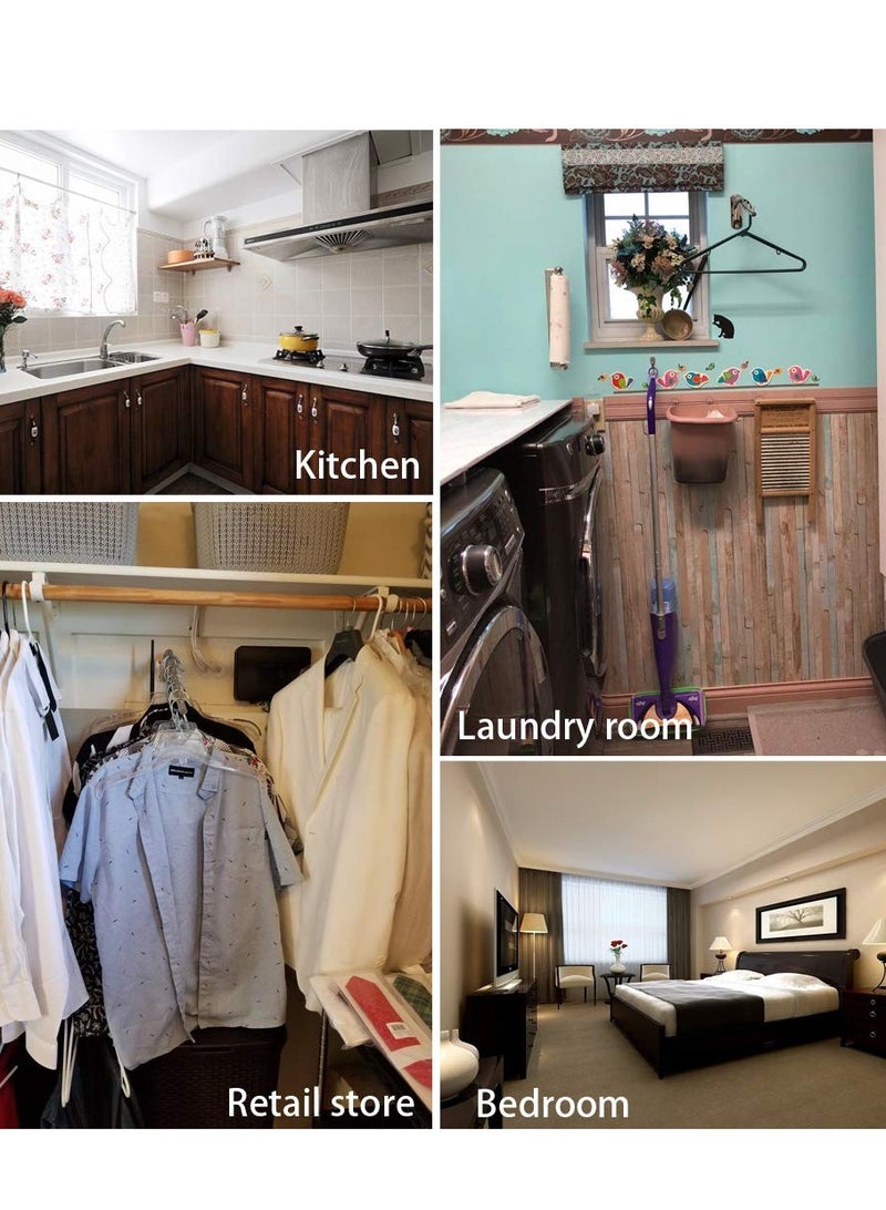 Zikra Folding Wall Mounted Clothes Hanger Rack with Swing Arm Stainless Steel Heavy Duty Coat Hook, Sturdy Coat Robe Storage Organizer for Laundry Room Bedrooms Clothing Drying Rack, Black - Image 2