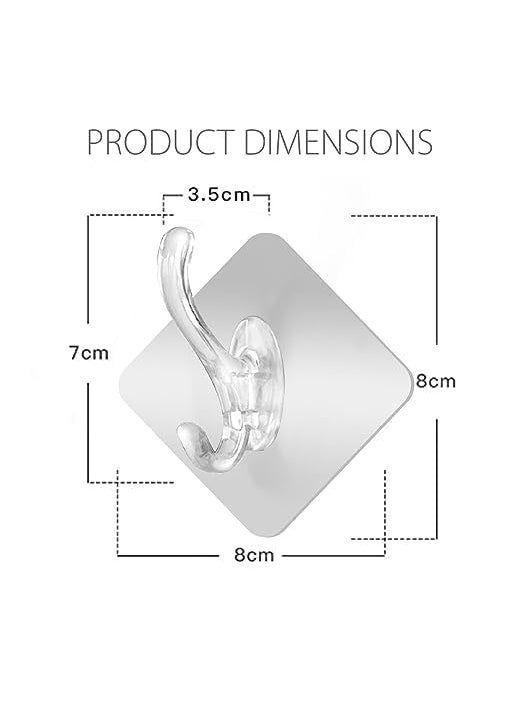 SOJITRA SOJITRA Self Adhesive Wall Mounted Hanger Hook Non Trace No Drilling PVC Wall Sticker Hook Nail Free Seamless Plastic Waterproof Hook Pack of 10  - Image 3