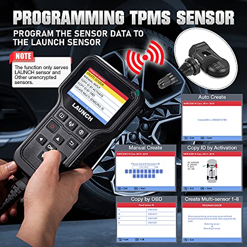 Launch 2024 Newest LAUNCH CRT5011E TPMS Relearn Tool,OBDII Code Reader,Activate/Relearn All Brand Sensors, Read&Program LTR-01 Sersors (315/433MHz),Reset TPMS,Free Upgrade - Image 4