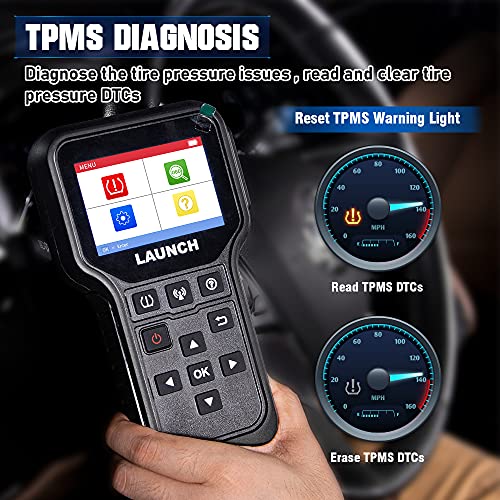 2024 Newest LAUNCH CRT5011E TPMS Relearn Tool,OBDII Code Reader,Activate/Relearn All Brand Sensors, Read&Program LTR-01 Sersors (315/433MHz),Reset TPMS,Free Upgrade