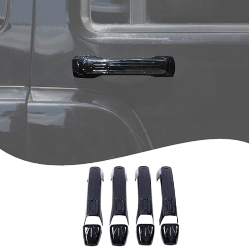 Lcojicep Car Exterior Door Handle Protector Trim Frame Cover Compatible with Hummer H3 20052009ABS Mecha style Door Handle CoverCar outer Door Handle Cover Frame Decoration Accessories Piano Black - Image 1