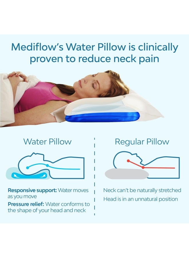 MEDIFLOW ميديفلو فايبر الوسادة الأصلية الأولى من نوعها المصنوعة من الماء المثبتة سريرياً لتقليل آلام الرقبة وتحسين النوم مثالية للأشخاص الذين يبحثون عن دعم مناسب للرقبة - Image 2