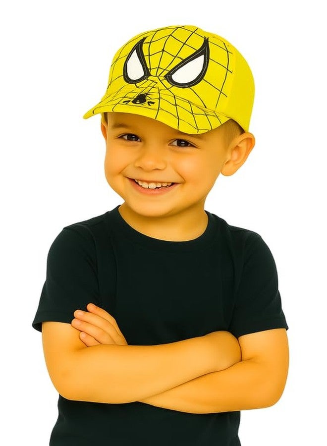 VINSON Superhero Spider Print Cap for Kids - Yellow Edition (3-6 Years) - Image 4