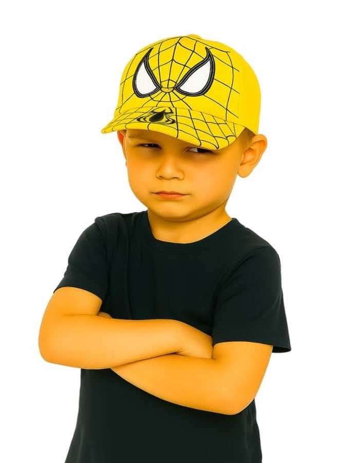VINSON Superhero Spider Print Cap for Kids - Yellow Edition (3-6 Years) - Image 3