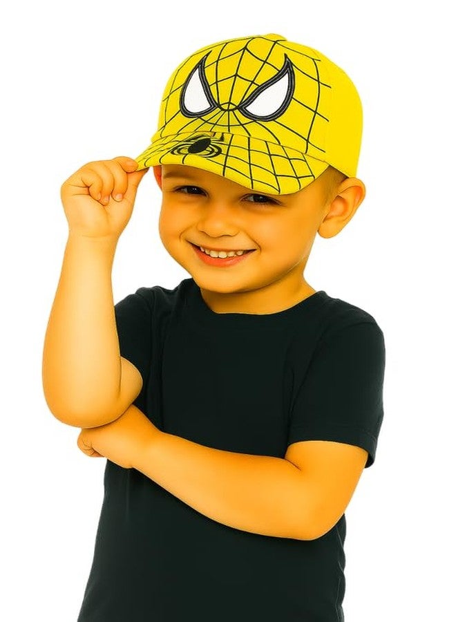VINSON Superhero Spider Print Cap for Kids - Yellow Edition (3-6 Years) - Image 5