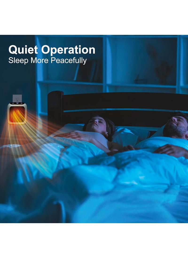 Ontel Ontel Handy Heater Turbo 800 Wall Outlet Small Space Heater with Adjustable Thermostat Programmable 12Hour Timer Auto Shut Off Quiet SpaceSaving Ceramic Mini Heater  - Image 5