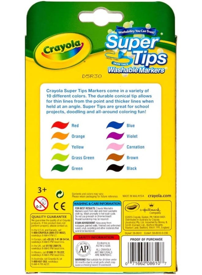 كرايولا نصائح فائقة من Crayola قابلة للغسل بعلامات خط دقيقة عشر عدد - Image 3