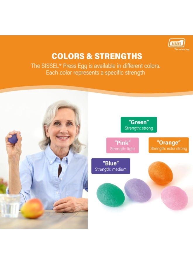 سيسيل SISSEL Press Egg Orange – مدرب اليد والساعد، مقاومة قوية جدًا لتقوية قوة القبضة، بناء العضلات، تحسين الحركة والعلاج الطبيعي، تصميم مريح مع دليل تمارين - Image 4