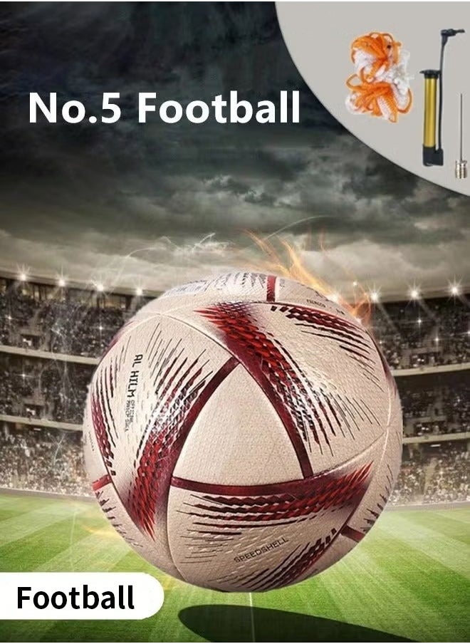 Generic Size 5 Football World Cup Final Football Replica Hot Melt Football Adult Football Training Football 2022 Al Rihla Football Replica  - Image 1