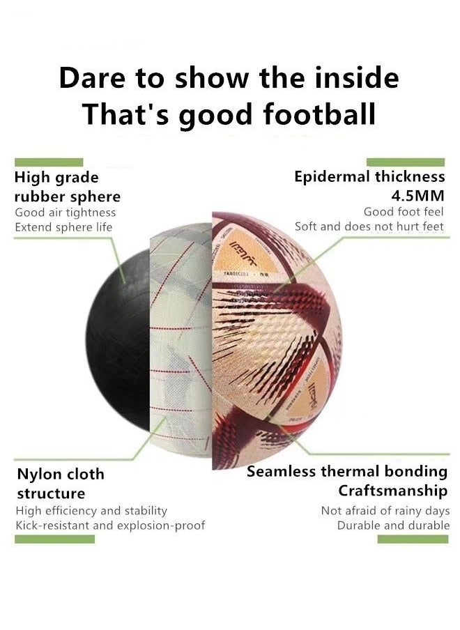 Generic Size 5 Football World Cup Final Football Replica Hot Melt Football Adult Football Training Football 2022 Al Rihla Football Replica  - Image 3
