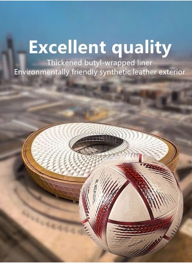 Generic Size 5 Football World Cup Final Football Replica Hot Melt Football Adult Football Training Football 2022 Al Rihla Football Replica  - Image 4