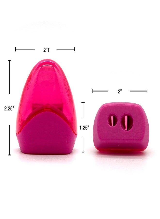 Emraw Super Great Dual Hole Manual Pencil Sharpener with Triangle Receptacle to Catch Shavings for Regular & Oversize Pencils/Crayons -Great for School, Home & Office (6 Pack) - Image 2