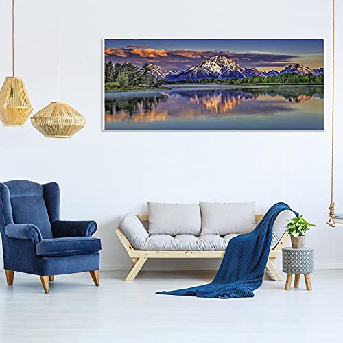 JATOK 5D Diamond Painting Kits for Adults DIY Large Mountain Full Round Drill (35.5 x 15.7 inch) Crystal Rhinestone Embroidery Pictures Arts Paint by Number Diamond Art Kits for Home Wall Decor - Image 4