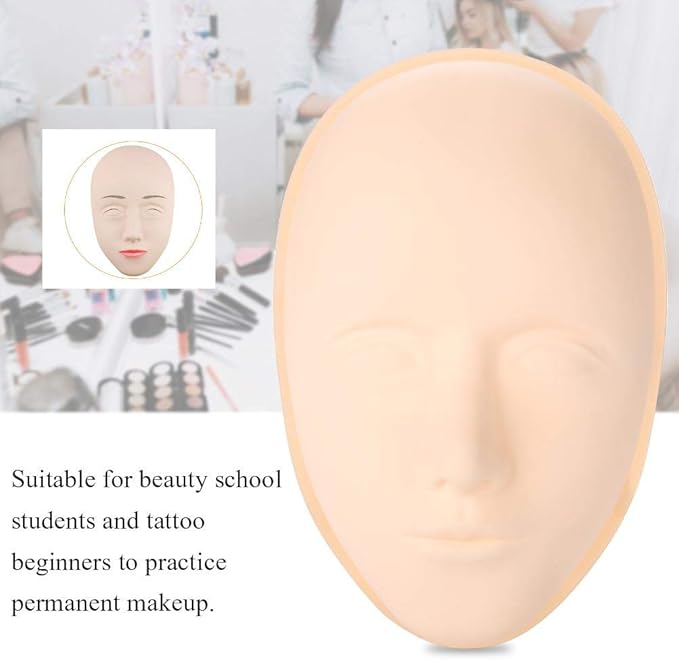 Sonew Training Mannequin Head Tattoo Mannequin Training Eyelash Extensions 5D Tattoo Practice Permanent Makeup Microblading Eyebrow Lip Training Silicone Fake Skin02
