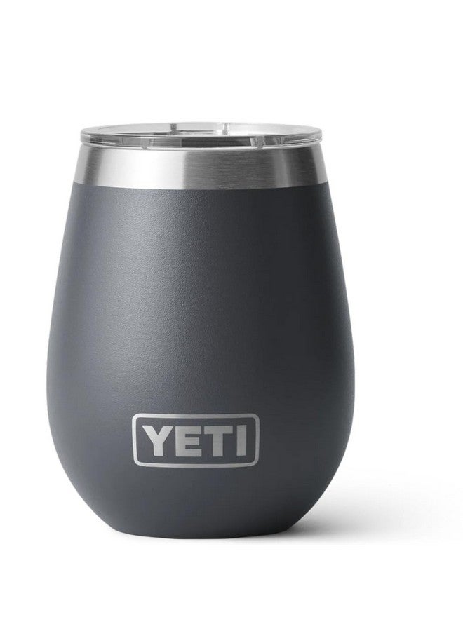YETI Rambler 10 oz Wine Tumbler, Vacuum Insulated, Stainless Steel with MagSlider Lid, Charcoal - Image 1