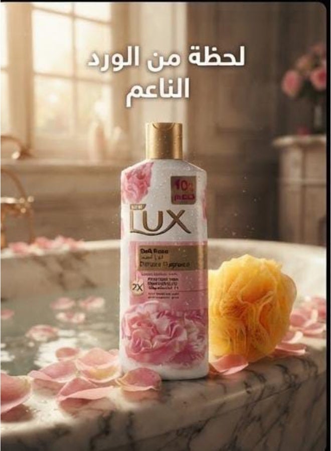 لوكس جل الاستحمام روز الناعم + لوفا متعدد الألوان 500 مل ( قد يتختلف شكل العبوه ) - Image 4