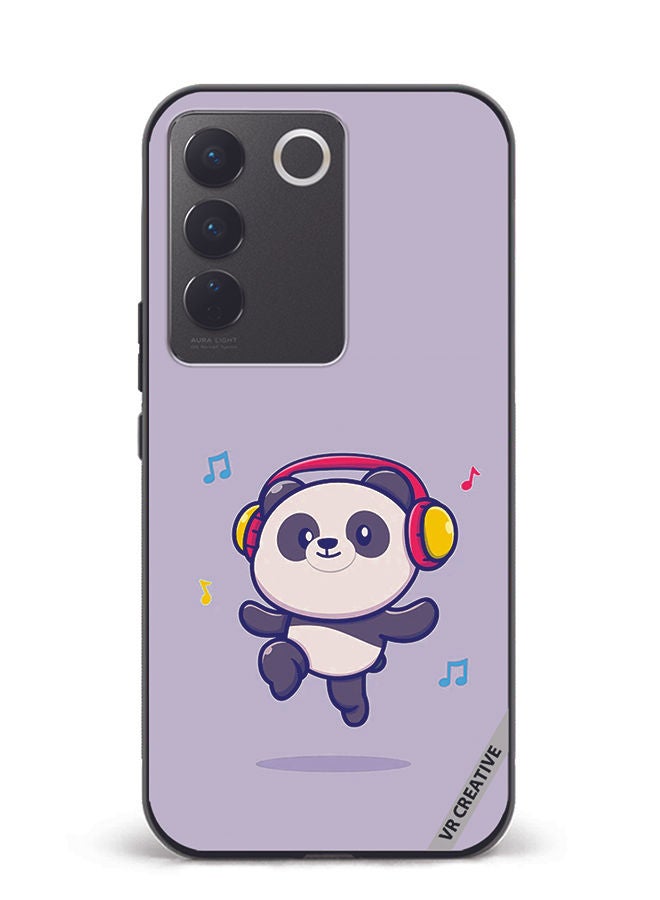 VR CREATIVE Protective Case Cover For Vivo V27e Panda With Headphone Design Multicolour - Image 1