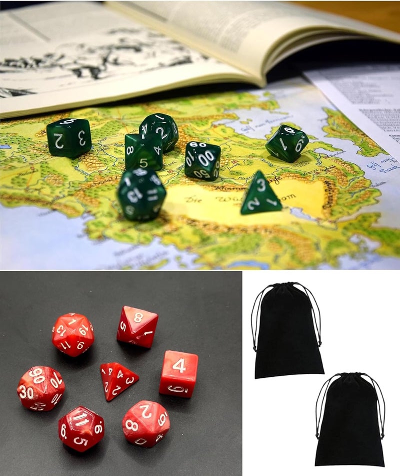 BdelrinQue 16PCS Polyhedral Dices Sets for RPG Games, Complete Dice Collection with D4 D6 D8 D10 D12 D20 D50, Premium Dice Cubes for Tabletop Gaming, Board Game Accessories, Gift for Games Lovers - Image 5