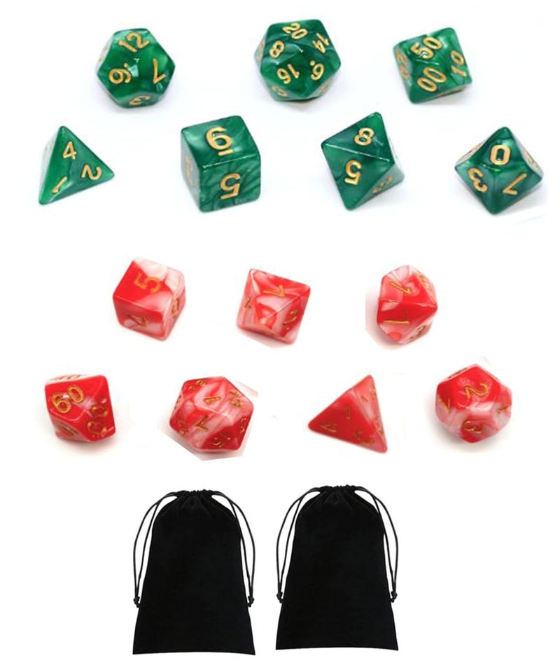 BdelrinQue 16PCS Polyhedral Dices Sets for RPG Games, Complete Dice Collection with D4 D6 D8 D10 D12 D20 D50, Premium Dice Cubes for Tabletop Gaming, Board Game Accessories, Gift for Games Lovers - Image 1