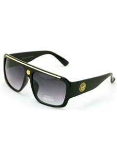 V.W.E. Lion Head Flat Top Hip Hop Rapper Retro Aviator Sunglasses (Gloss Black)  - Image 1