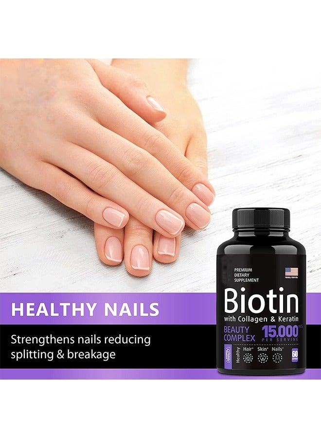 wellabs Healthy Hair Growth Vitamins - Biotin Hair Growth Supplement - 1 Month Supply - 60 Capsules - Hair Vitamins To Help You Grow Gorgeous, Longer Stronger Looking Hair - Image 3