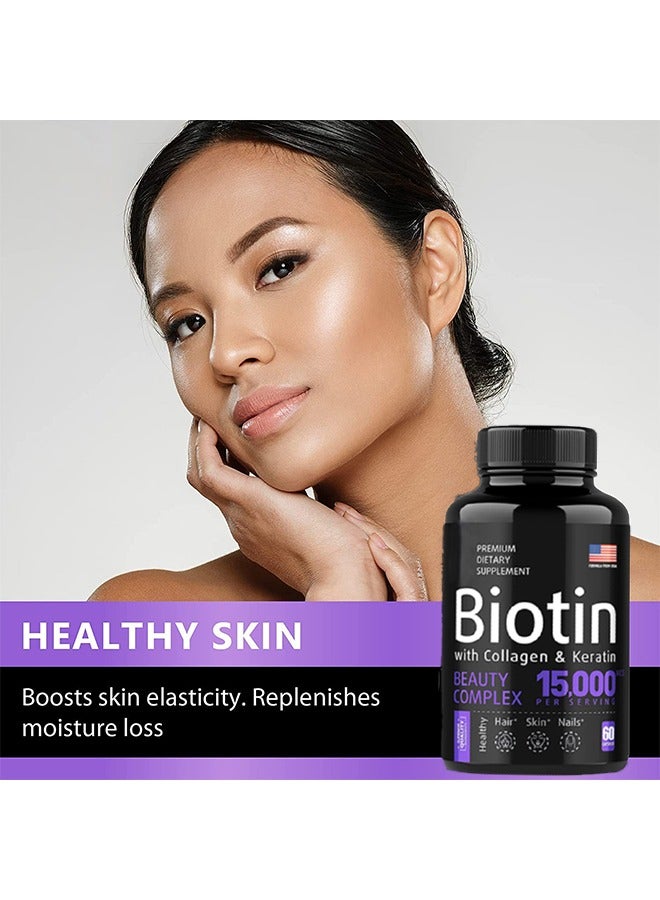 wellabs Healthy Hair Growth Vitamins - Biotin Hair Growth Supplement - 1 Month Supply - 60 Capsules - Hair Vitamins To Help You Grow Gorgeous, Longer Stronger Looking Hair - Image 2